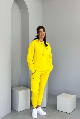 ONE COLOR HOODIE+JOGGERS WOMEN SET YELLOW/E VERDHE 