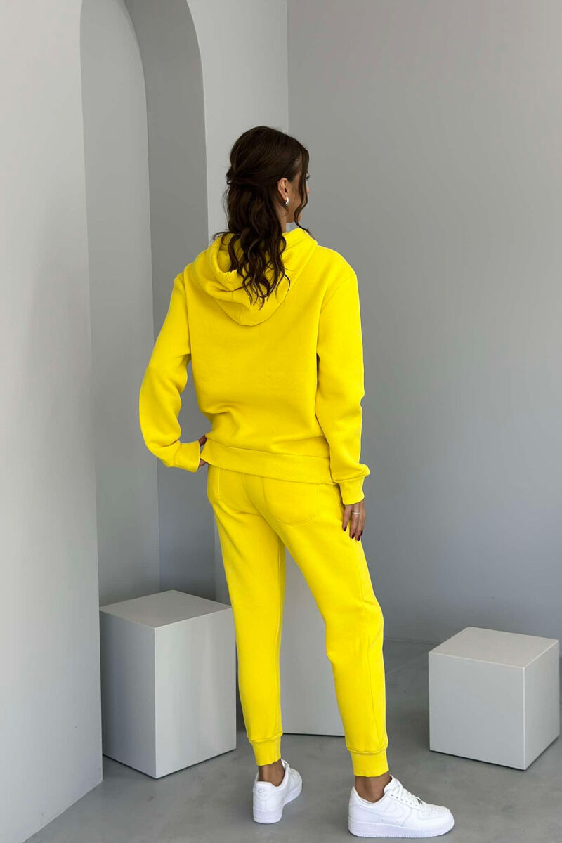 ONE COLOR HOODIE+JOGGERS WOMEN SET YELLOW/E VERDHE - 2