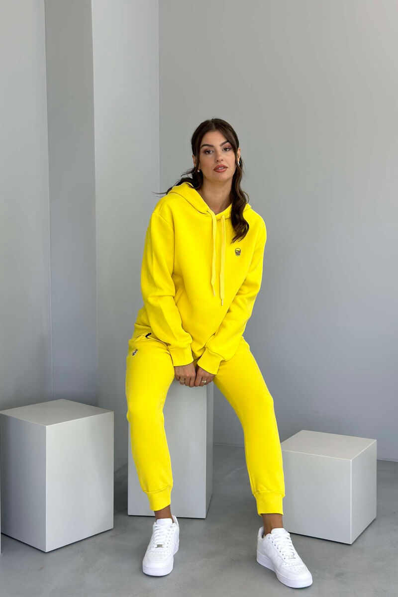 ONE COLOR HOODIE+JOGGERS WOMEN SET YELLOW/E VERDHE - 4