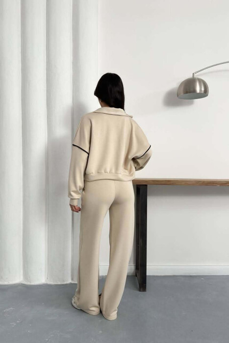 ONE COLOR JACKET + SWEATPANTS WOMAN SET BEIGE/BEZHE - 6