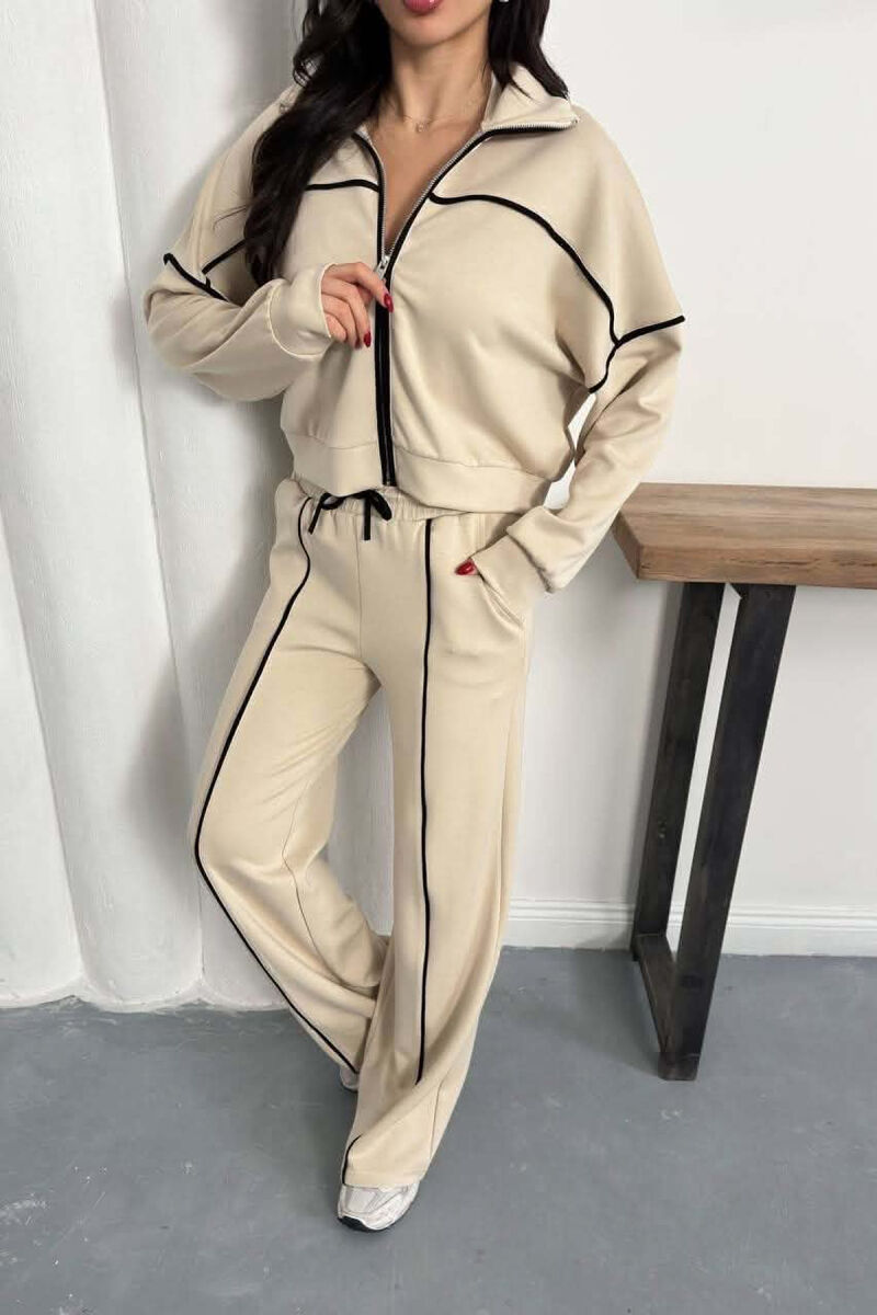 ONE COLOR JACKET + SWEATPANTS WOMAN SET BEIGE/BEZHE - 7