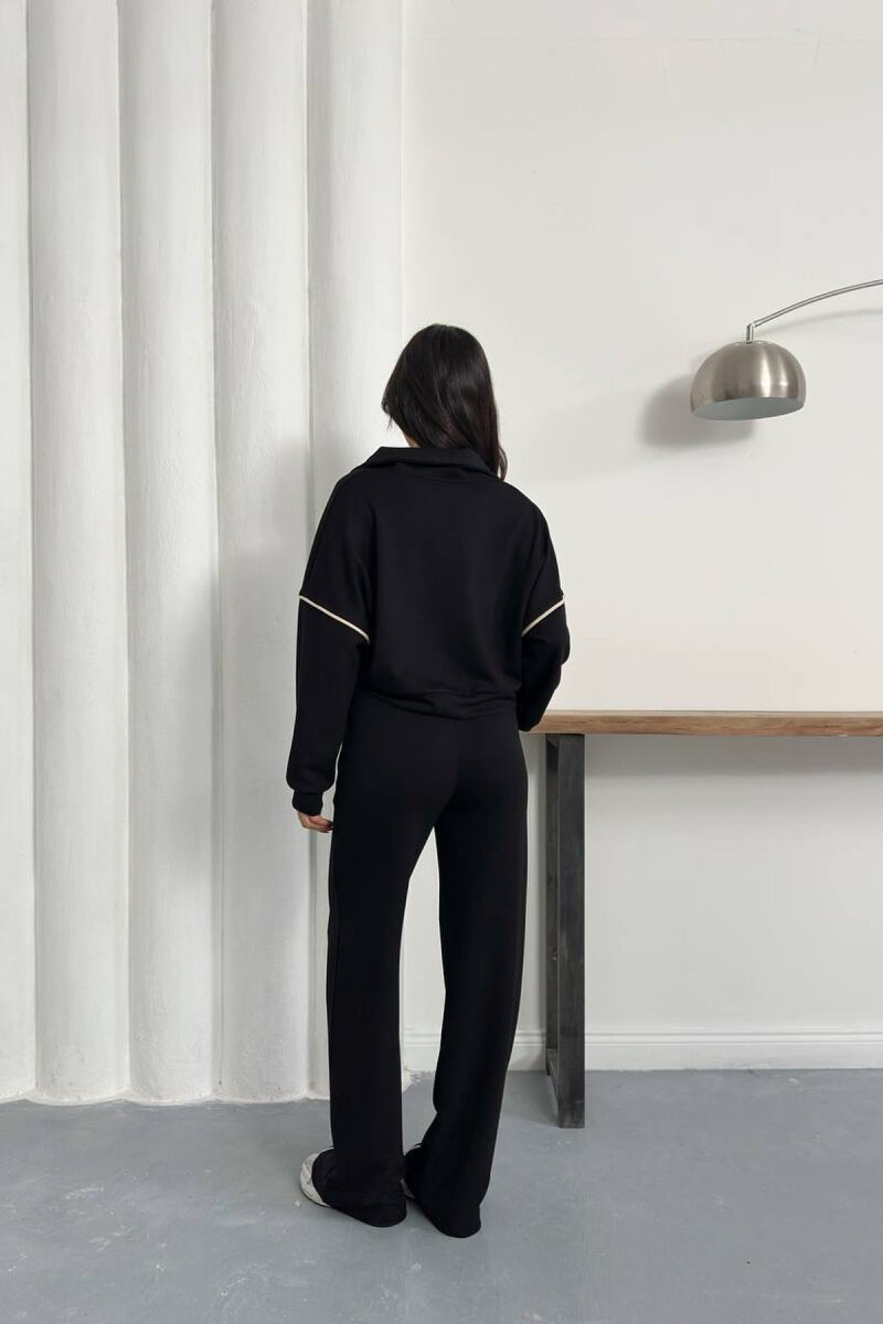 ONE COLOR JACKET + SWEATPANTS WOMAN SET BLACK/ E ZEZE - 7