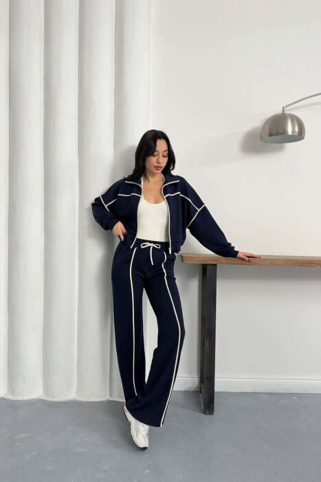 ONE COLOR JACKET + SWEATPANTS WOMAN SET BLUE/BLU - 2