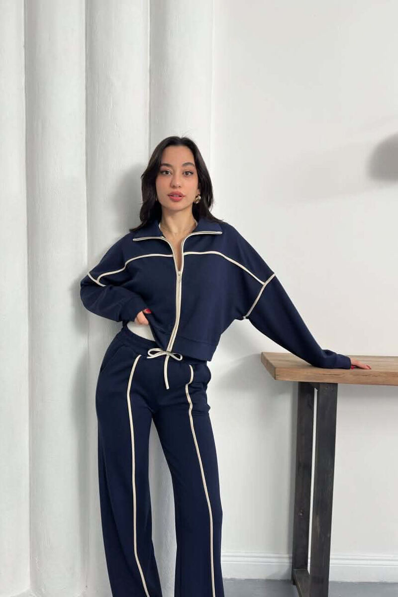 ONE COLOR JACKET + SWEATPANTS WOMAN SET BLUE/BLU - 3