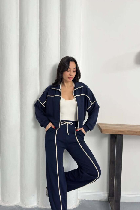 ONE COLOR JACKET + SWEATPANTS WOMAN SET BLUE/BLU - 5