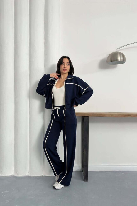 ONE COLOR JACKET + SWEATPANTS WOMAN SET BLUE/BLU - 7