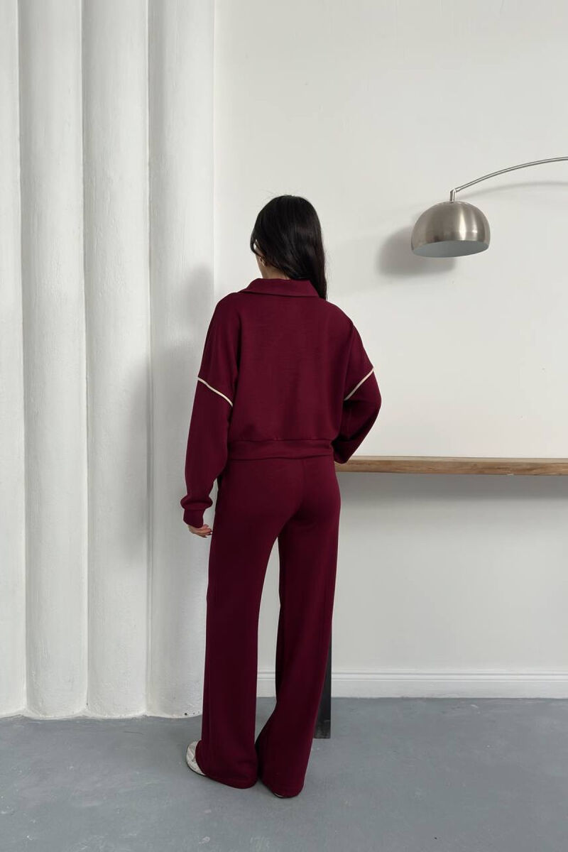 ONE COLOR JACKET + SWEATPANTS WOMAN SET BURGUNDY/VISHNJE - 5