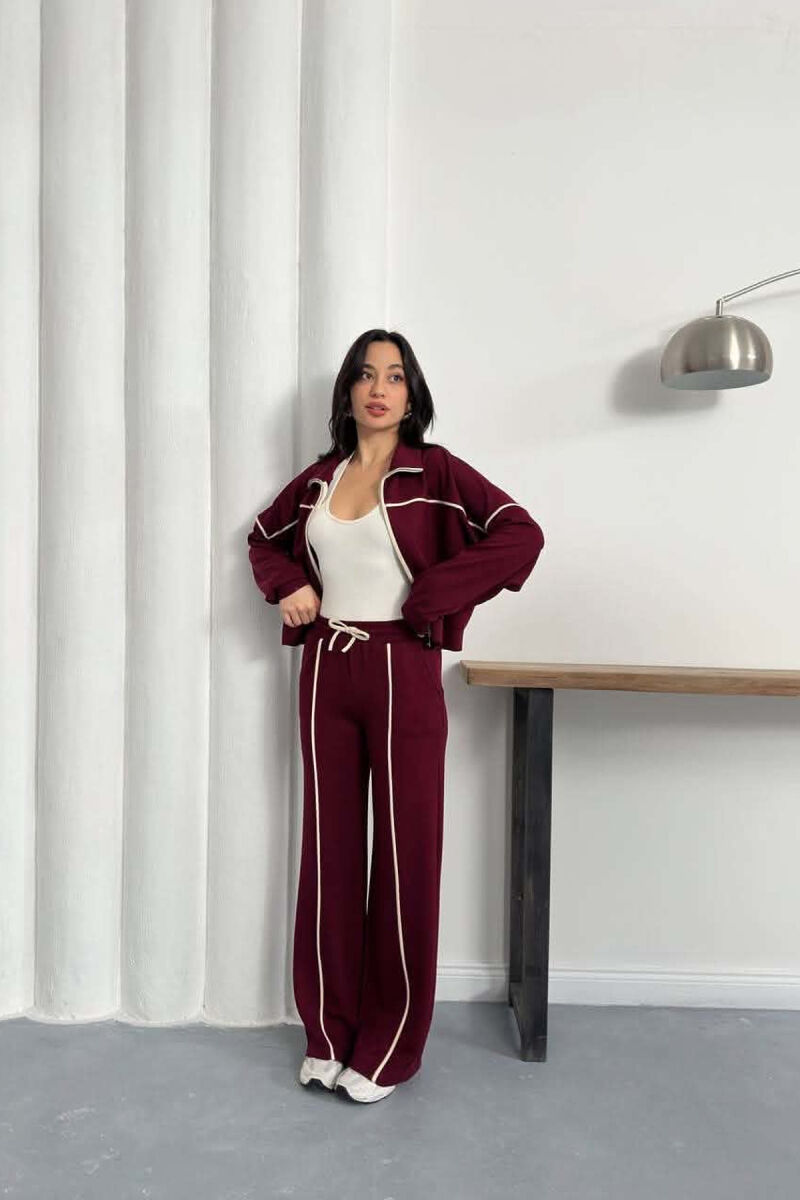 ONE COLOR JACKET + SWEATPANTS WOMAN SET BURGUNDY/VISHNJE - 6