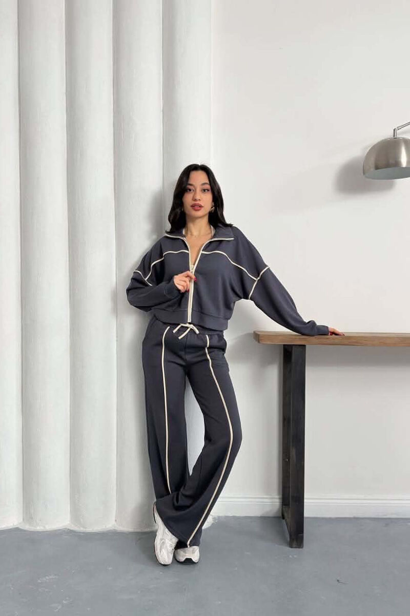 ONE COLOR JACKET + SWEATPANTS WOMAN SET GREY/GRI - 7
