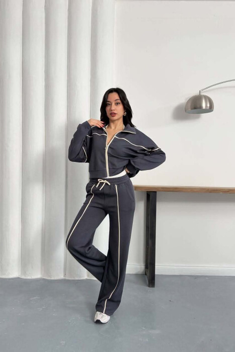ONE COLOR JACKET + SWEATPANTS WOMAN SET GREY/GRI - 9
