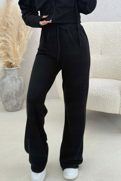 ONE COLOR JACKET + SWEATPANTS WOMAN SET BLACK/ E ZEZE - 2