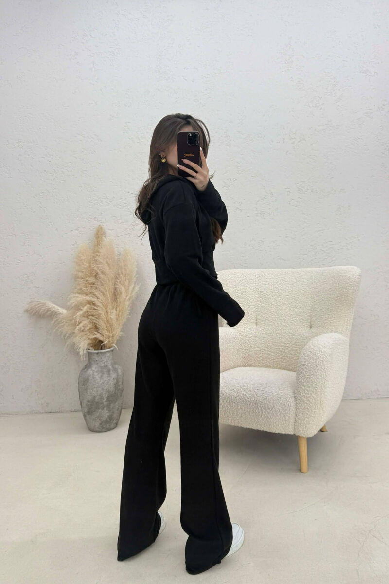 ONE COLOR JACKET + SWEATPANTS WOMAN SET BLACK/ E ZEZE - 4