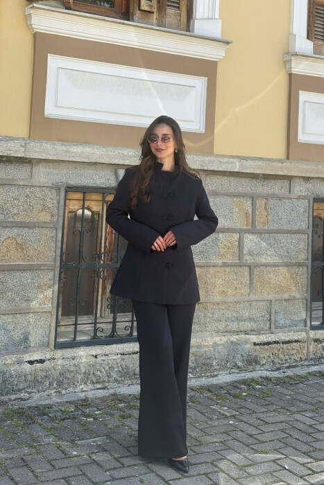 ONE COLOR JACKET + TROUSERS WOMAN SET BLACK/ E ZEZE - 3