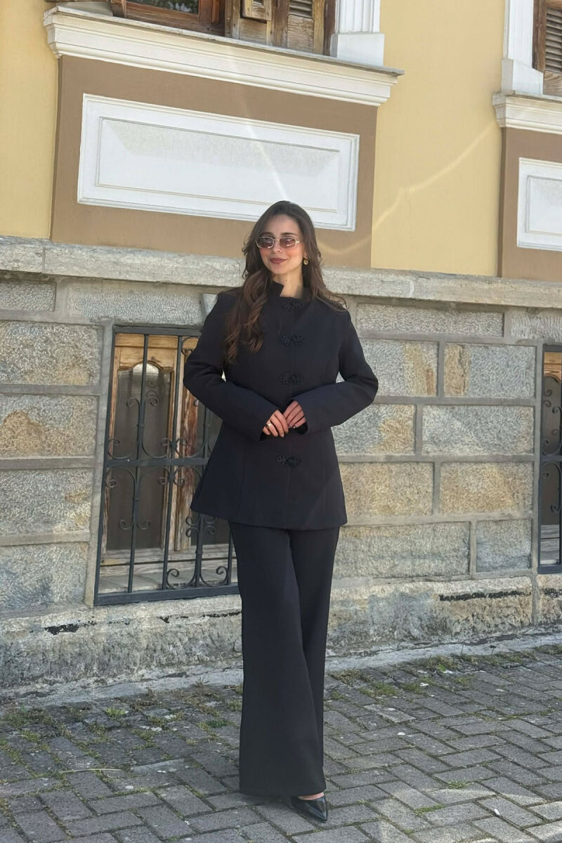 ONE COLOR JACKET + TROUSERS WOMAN SET BLACK/ E ZEZE - 3