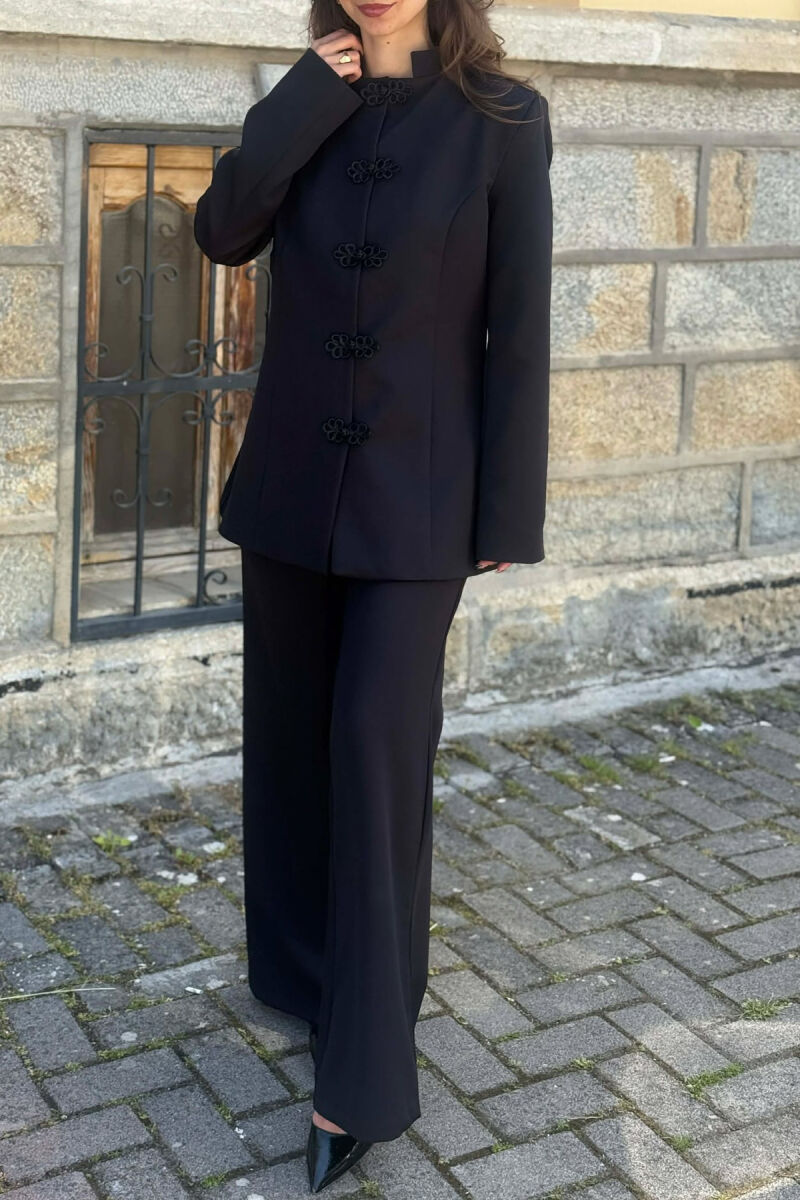 ONE COLOR JACKET + TROUSERS WOMAN SET BLACK/ E ZEZE - 4