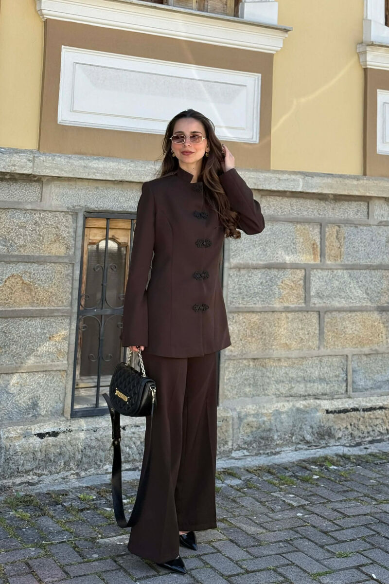 ONE COLOR JACKET + TROUSERS WOMAN SET BROWN/KAFE - 5