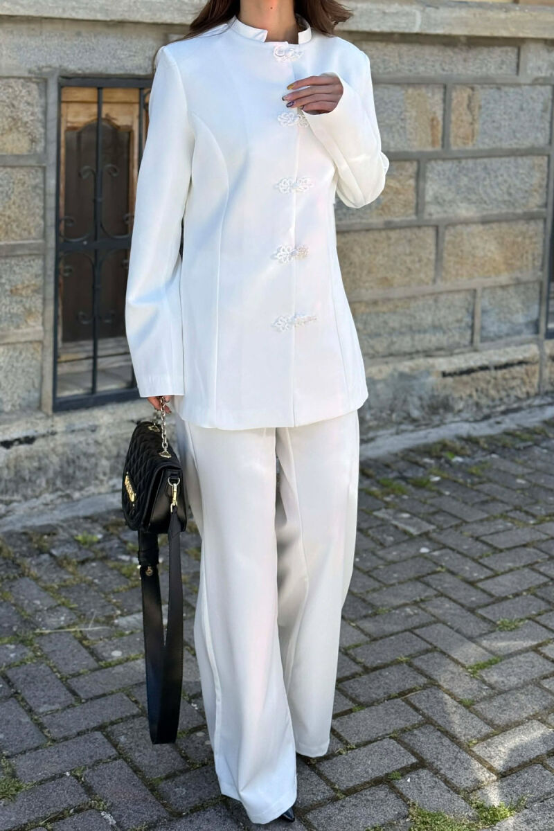 ONE COLOR JACKET + TROUSERS WOMAN SET WHITE-E BARDHE - 8