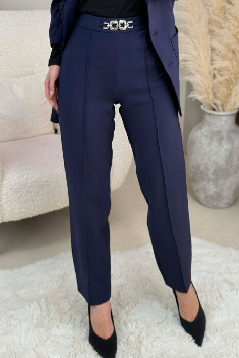 ONE COLOR JACKET+ TROUSERS WOMEN SET DARK BLUE/BEE - 3