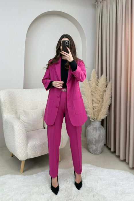 ONE COLOR JACKET+ TROUSERS WOMEN SET FUCHSIA/CIKLAMI 