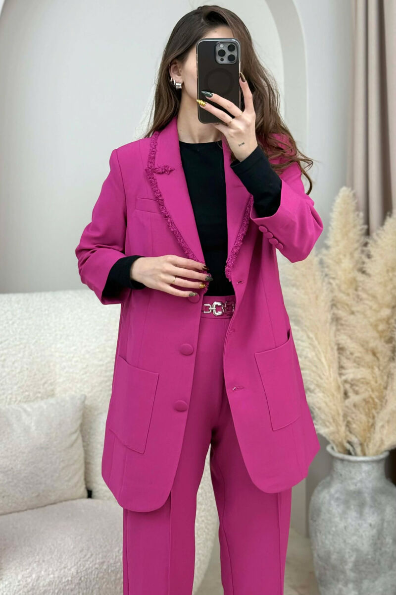 ONE COLOR JACKET+ TROUSERS WOMEN SET FUCHSIA/CIKLAMI - 2