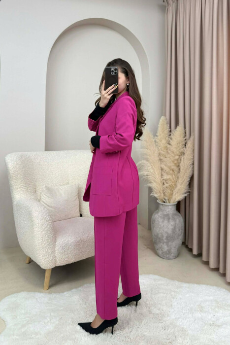 ONE COLOR JACKET+ TROUSERS WOMEN SET FUCHSIA/CIKLAMI - 3