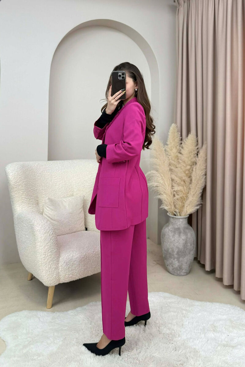ONE COLOR JACKET+ TROUSERS WOMEN SET FUCHSIA/CIKLAMI - 3