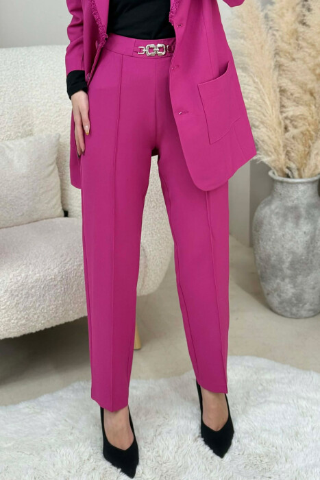 ONE COLOR JACKET+ TROUSERS WOMEN SET FUCHSIA/CIKLAMI - 4