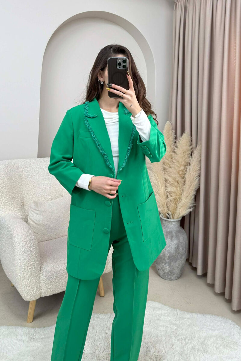 ONE COLOR JACKET+ TROUSERS WOMEN SET GREEN/JESHILE - 2