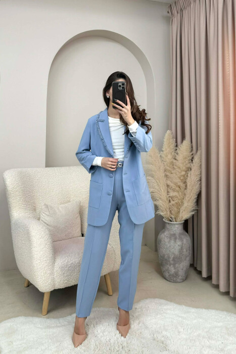 ONE COLOR JACKET+ TROUSERS WOMEN SET LIGHTBLUE/BZ - 1