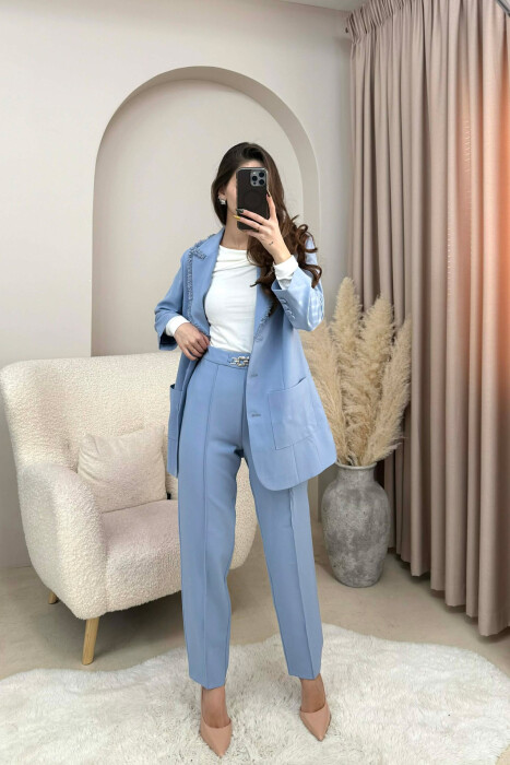 ONE COLOR JACKET+ TROUSERS WOMEN SET LIGHTBLUE/BZ - 2