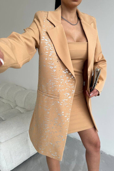 ONE COLOR JACKET+ DRESS WOMEN SET BEIGE/BEZHE 