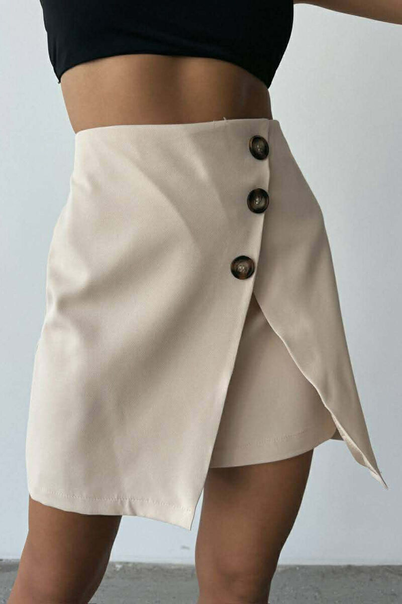 ONE COLOR JACKET+SKIRT WOMEN SET BEIGE/BEZHE - 3