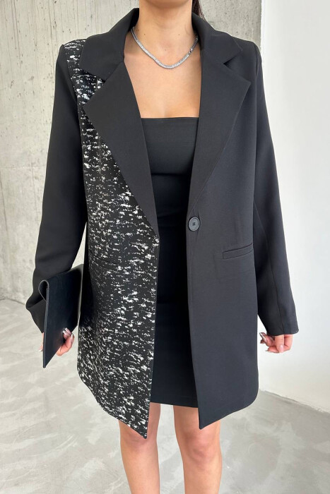 ONE COLOR JACKET+ DRESS WOMEN SET BLACK/ E ZEZE - 3