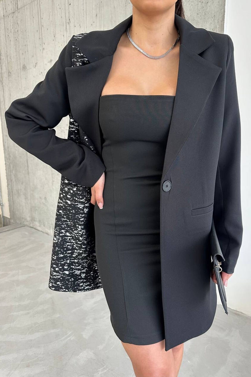 ONE COLOR JACKET+ DRESS WOMEN SET BLACK/ E ZEZE - 5