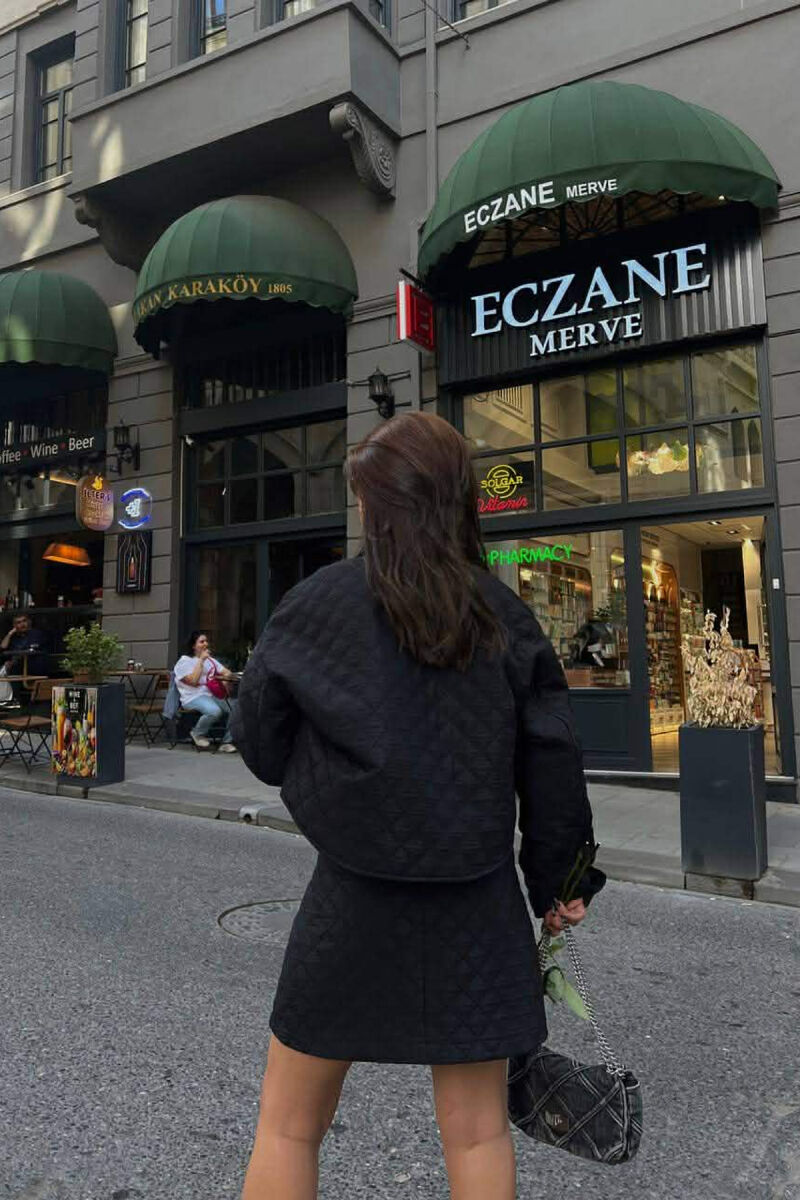 ONE COLOR JACKET+SKIRT WOMEN SET BLACK/ E ZEZE - 4