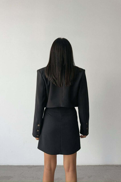 ONE COLOR JACKET+SKIRT WOMEN SET BLACK/ E ZEZE - 4