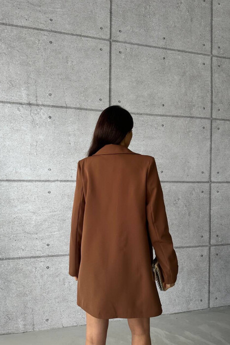 ONE COLOR JACKET+ DRESS WOMEN SET BROWN/KAFE - 5