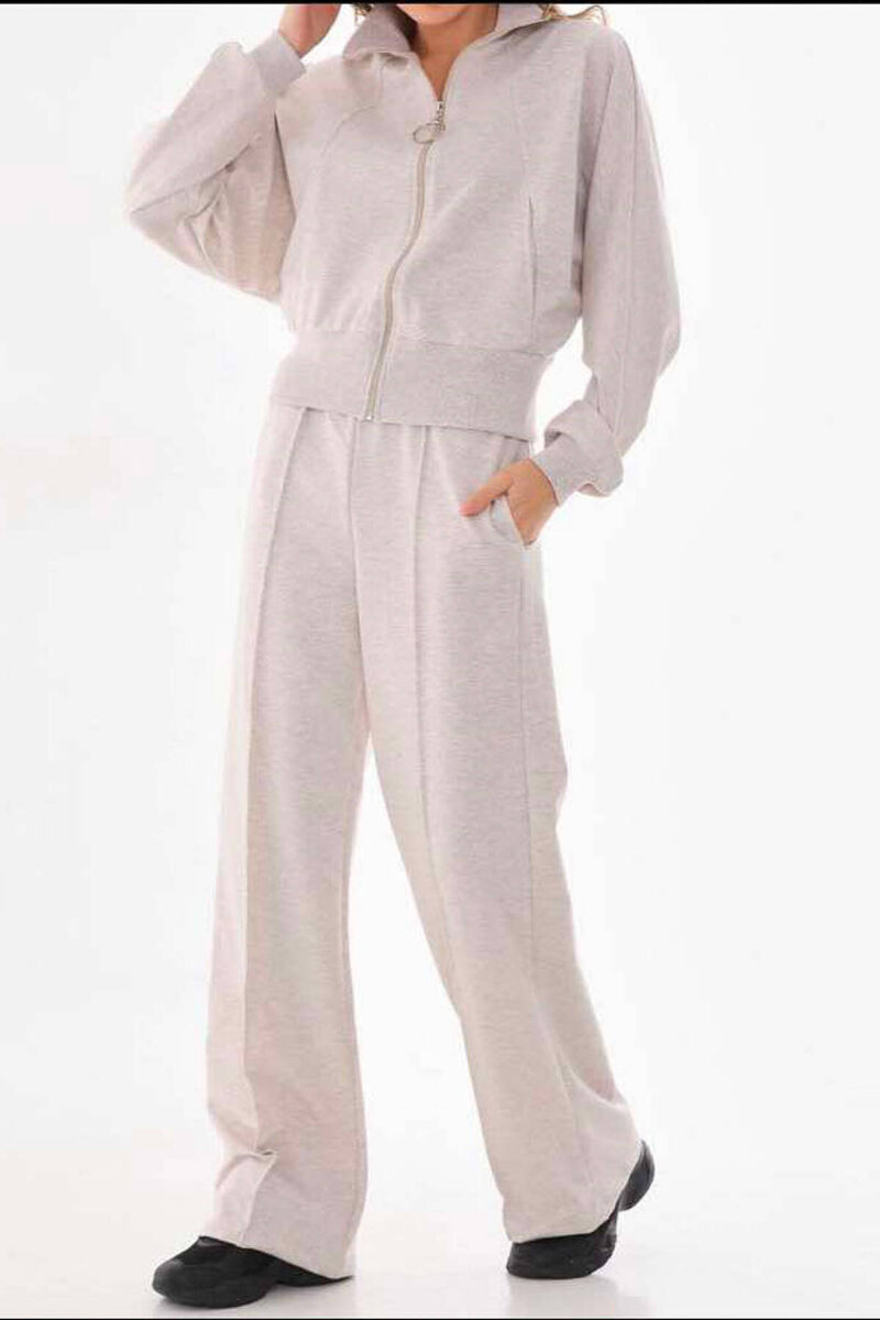 ONE COLOR JACKET+SWEATPANTS WOMEN SET LIGHT GREY/GZ - 1