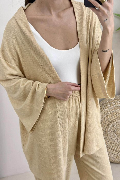 ONE COLOR JACKET+TROUSERS WOMEN SET BEIGE/BEZHE - 3