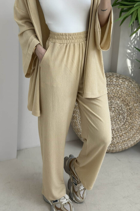 ONE COLOR JACKET+TROUSERS WOMEN SET BEIGE/BEZHE - 4