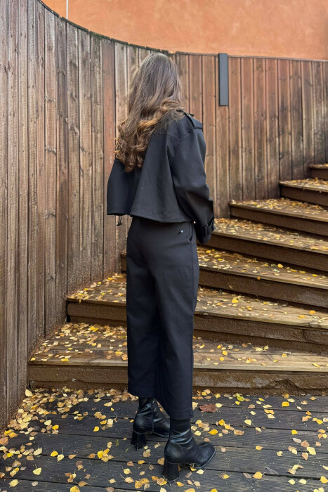 ONE COLOR JACKET+TROUSERS WOMEN SET BLACK/ E ZEZE - 2