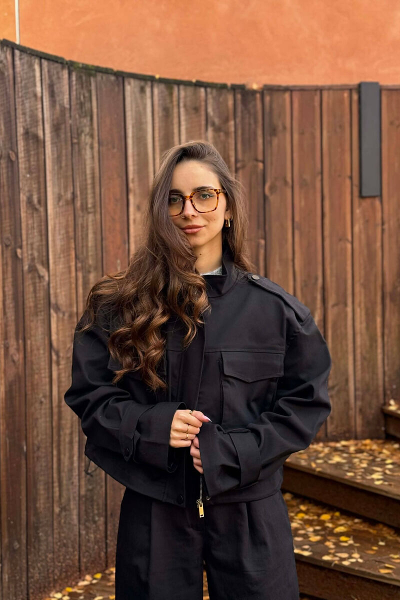 ONE COLOR JACKET+TROUSERS WOMEN SET BLACK/ E ZEZE - 4