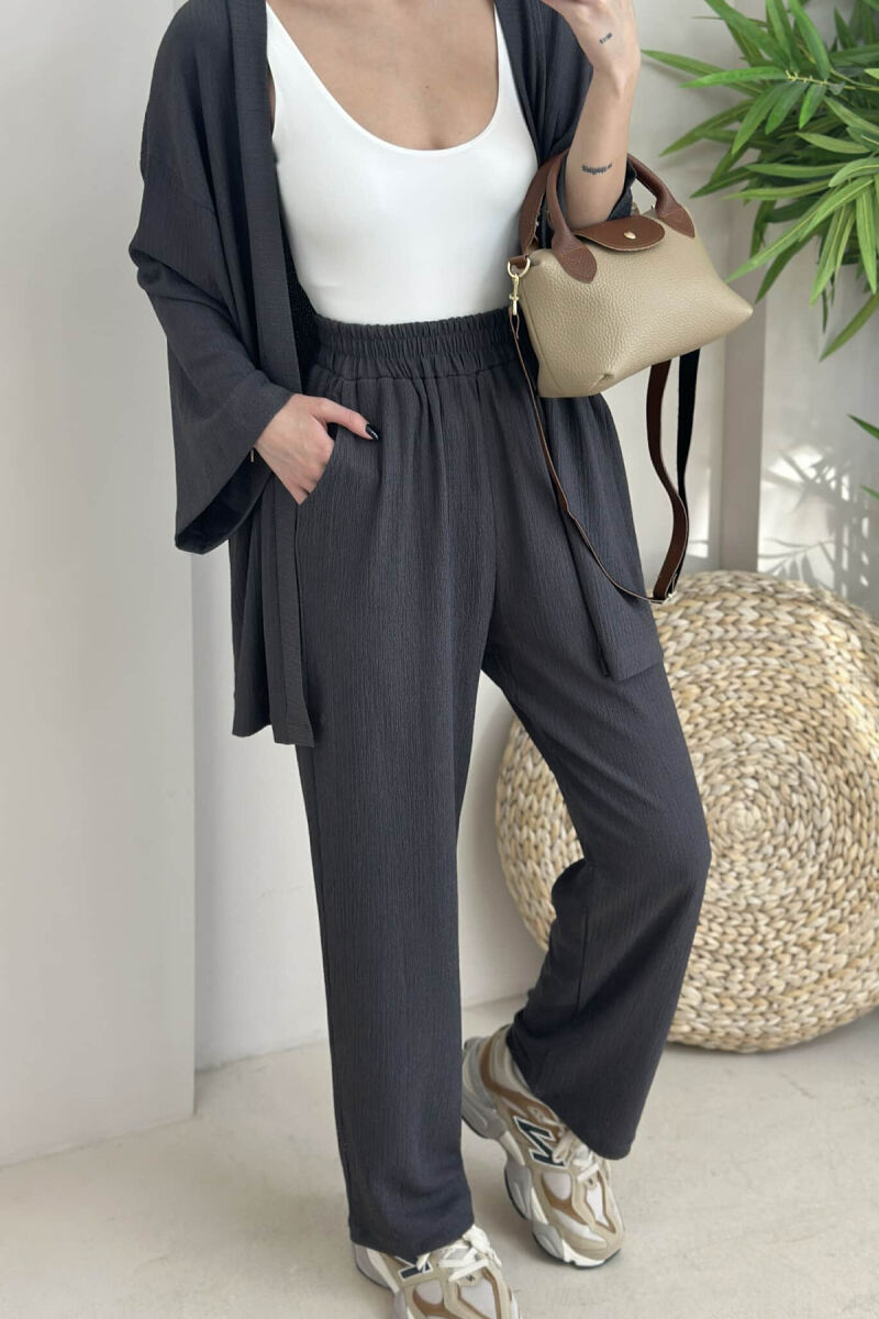 ONE COLOR JACKET+TROUSERS WOMEN SET DARK GREY/GEE - 2