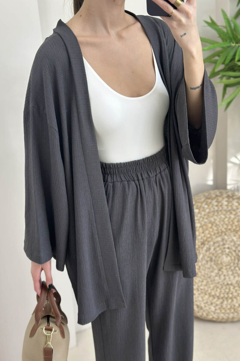 ONE COLOR JACKET+TROUSERS WOMEN SET DARK GREY/GEE - 3