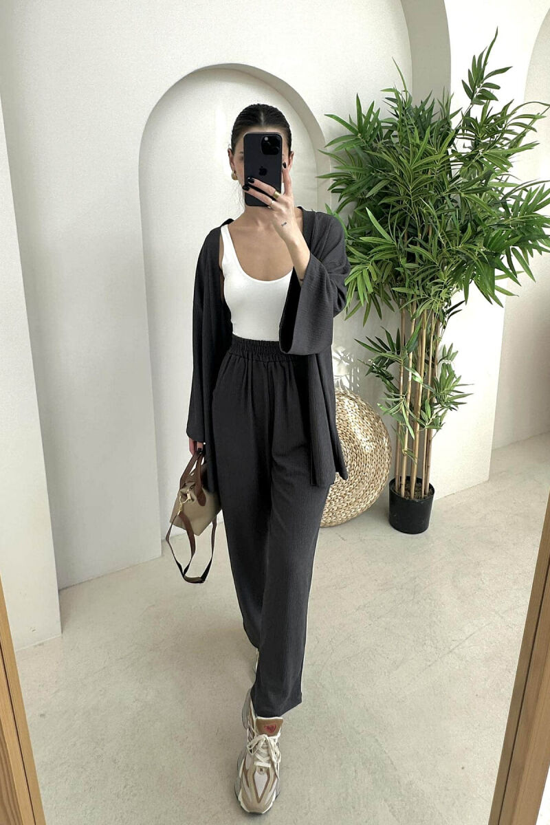 ONE COLOR JACKET+TROUSERS WOMEN SET DARK GREY/GEE - 4