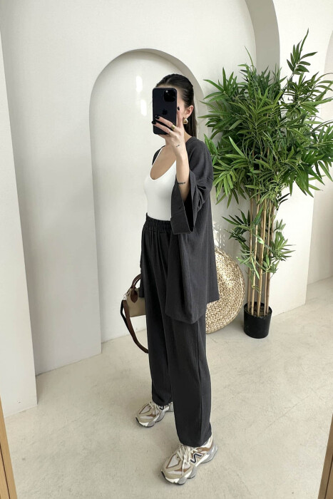 ONE COLOR JACKET+TROUSERS WOMEN SET DARK GREY/GEE - 5