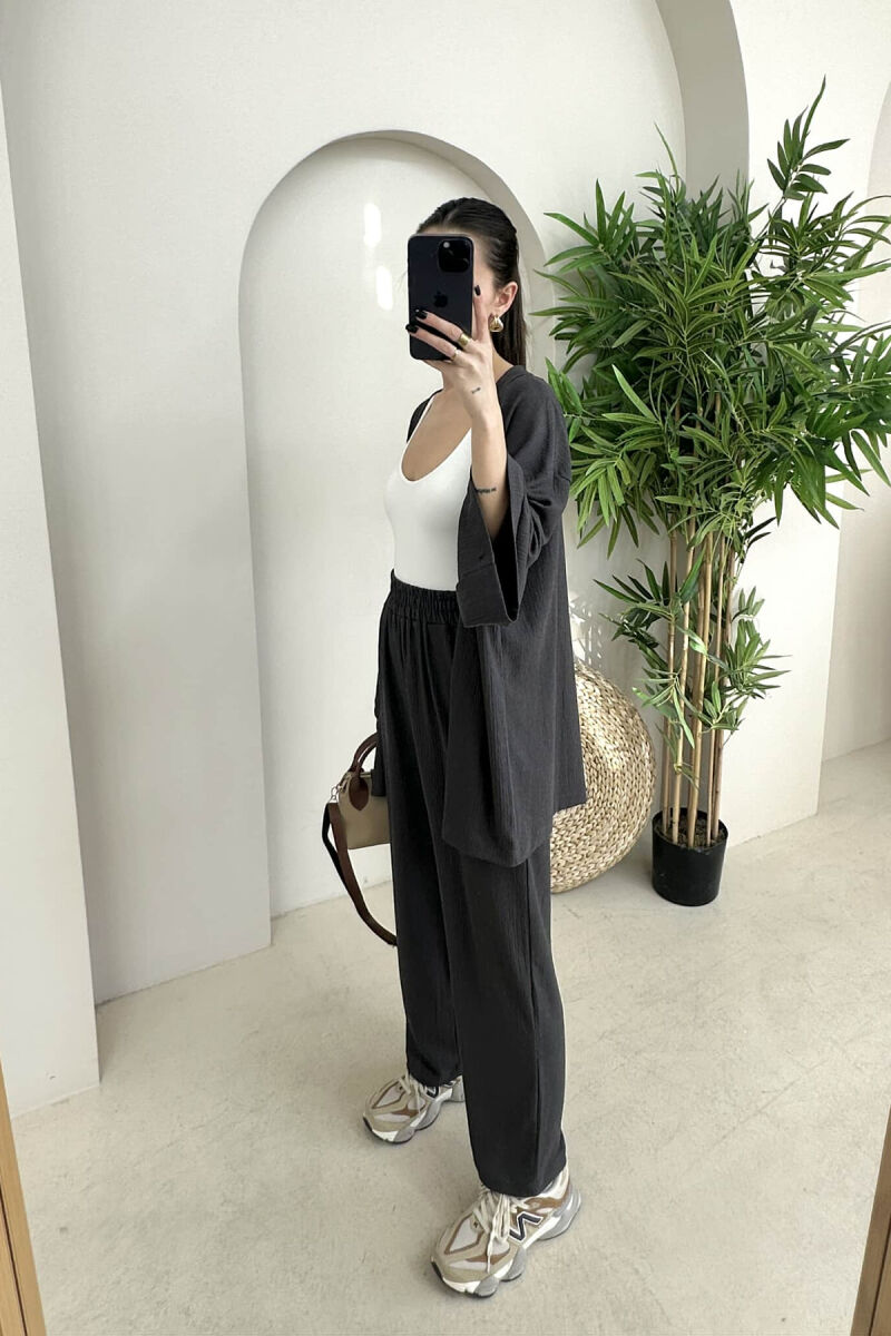 ONE COLOR JACKET+TROUSERS WOMEN SET DARK GREY/GEE - 5