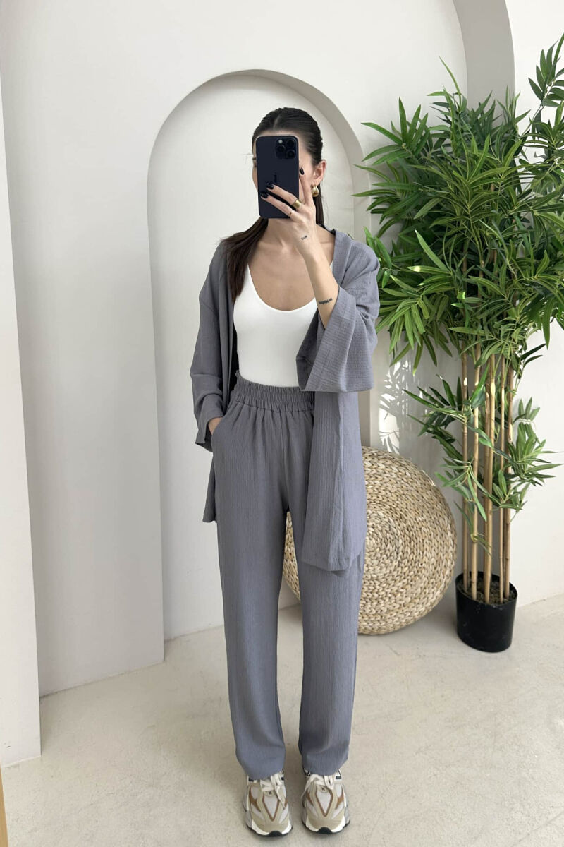 ONE COLOR JACKET+TROUSERS WOMEN SET GREY/GRI - 2
