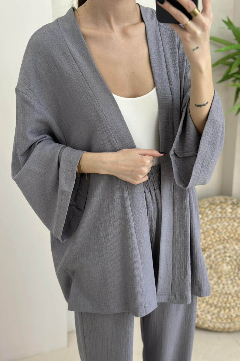 ONE COLOR JACKET+TROUSERS WOMEN SET GREY/GRI - 3