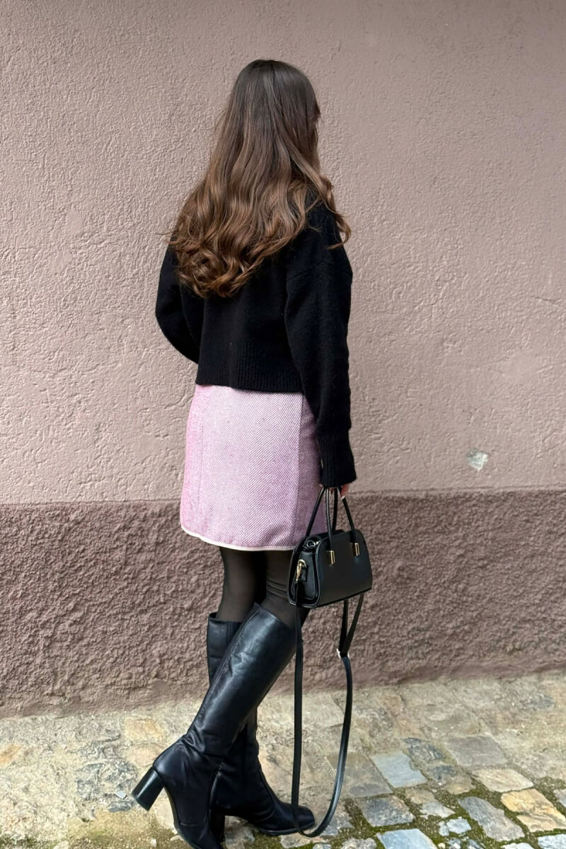 ONE COLOR KNITTED SIMPLE WOMEN SKIRT PURPLE/LEJLA - 4